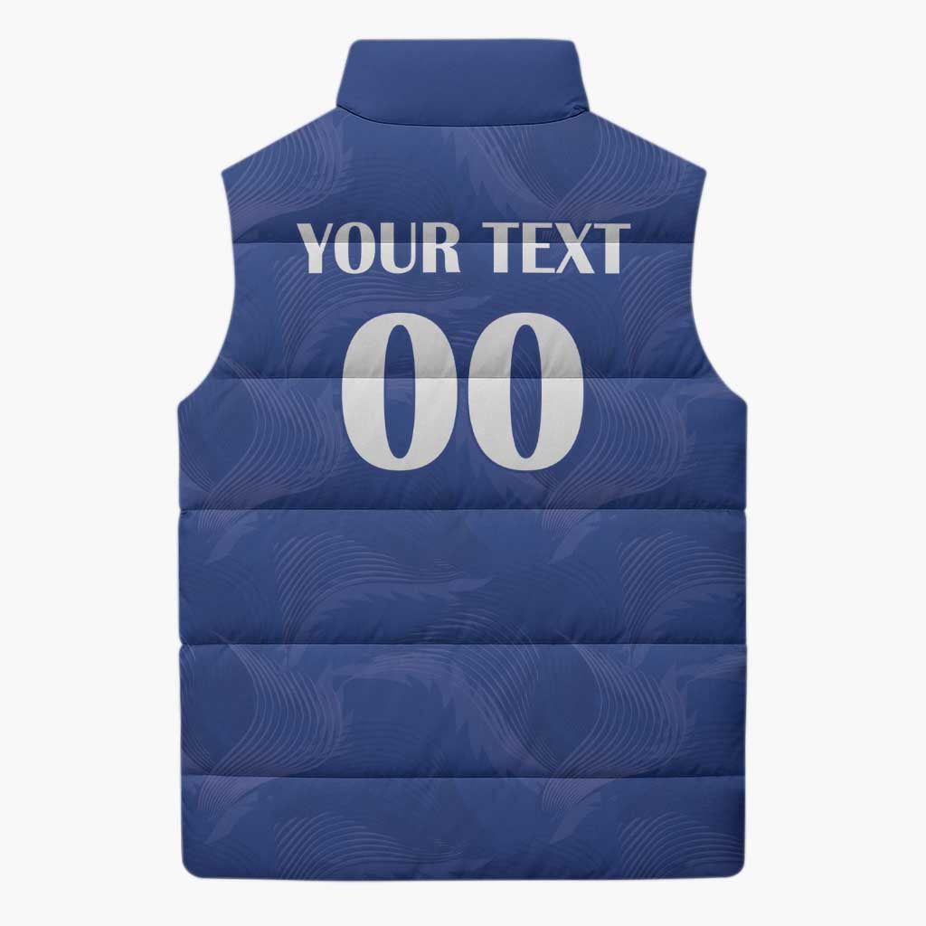 Custom Cape Verde Football Sleeveless Puffer Jacket Tubaroes Azuis Make History - Wonder Print Shop