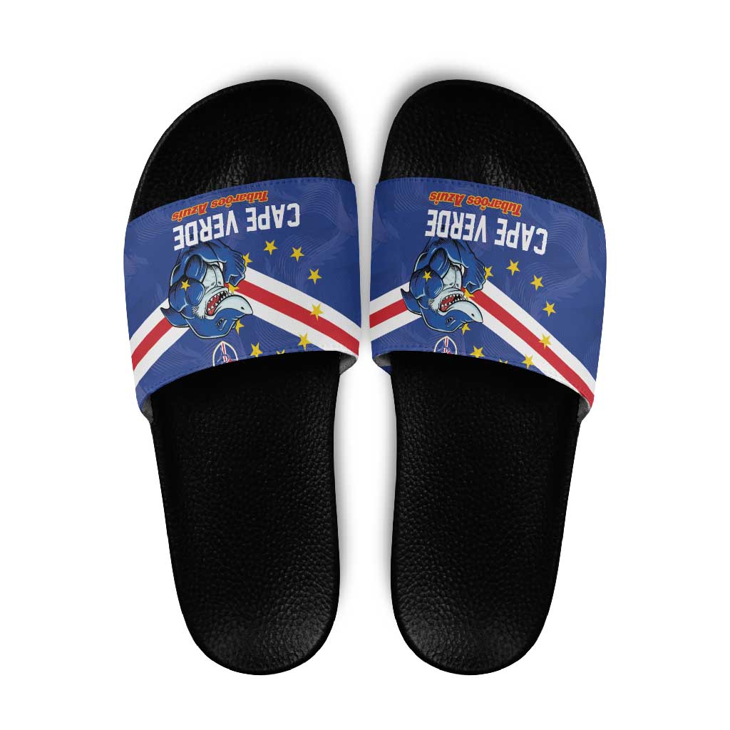 Cape Verde Football Slide Sandals Tubaroes Azuis Make History - Wonder Print Shop