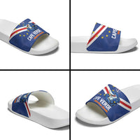 Cape Verde Football Slide Sandals Tubaroes Azuis Make History - Wonder Print Shop