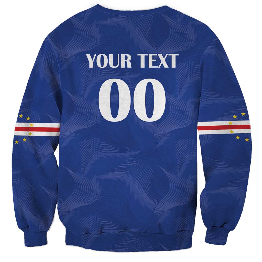 Custom Cape Verde Football Sweatshirt Tubaroes Azuis Make History - Wonder Print Shop
