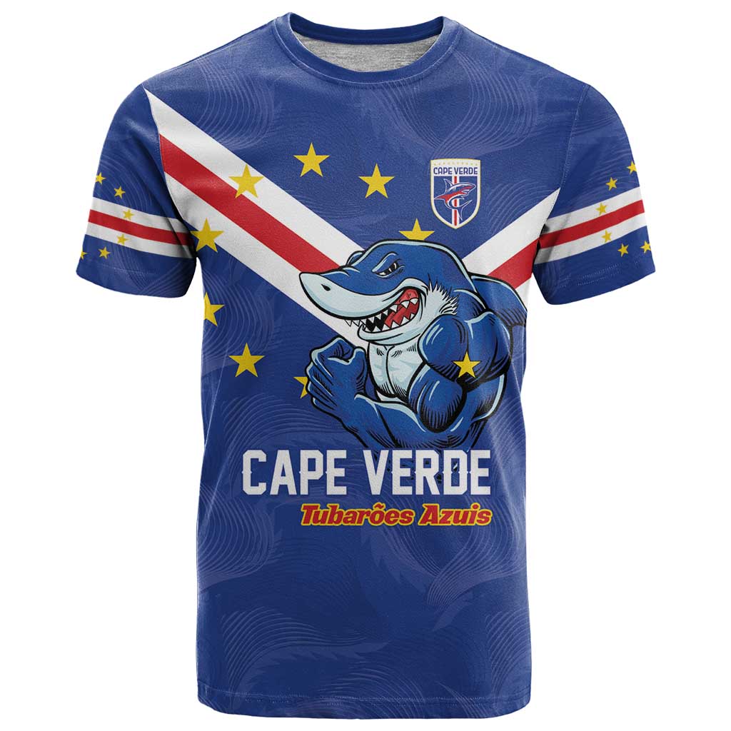 Custom Cape Verde Football T Shirt Tubaroes Azuis Make History - Wonder Print Shop