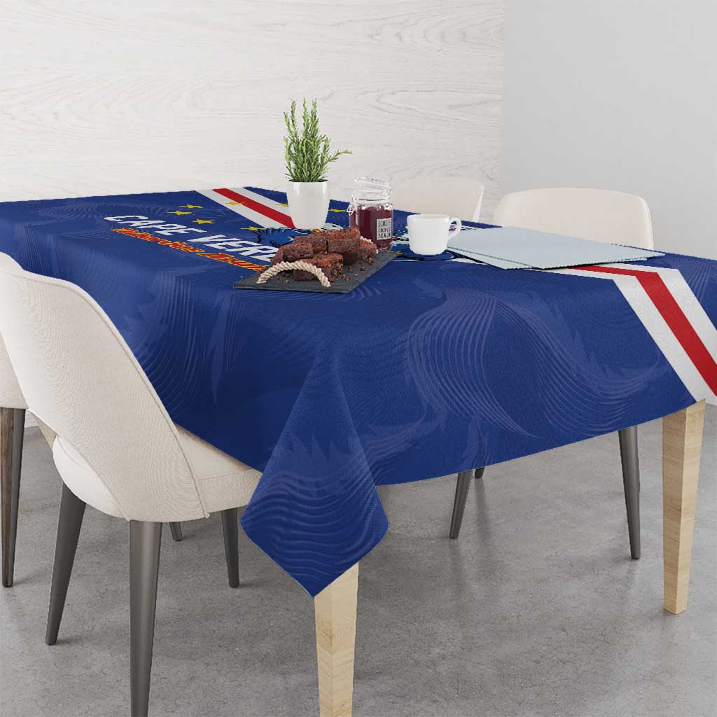 Cape Verde Football Tablecloth Tubaroes Azuis Make History - Wonder Print Shop