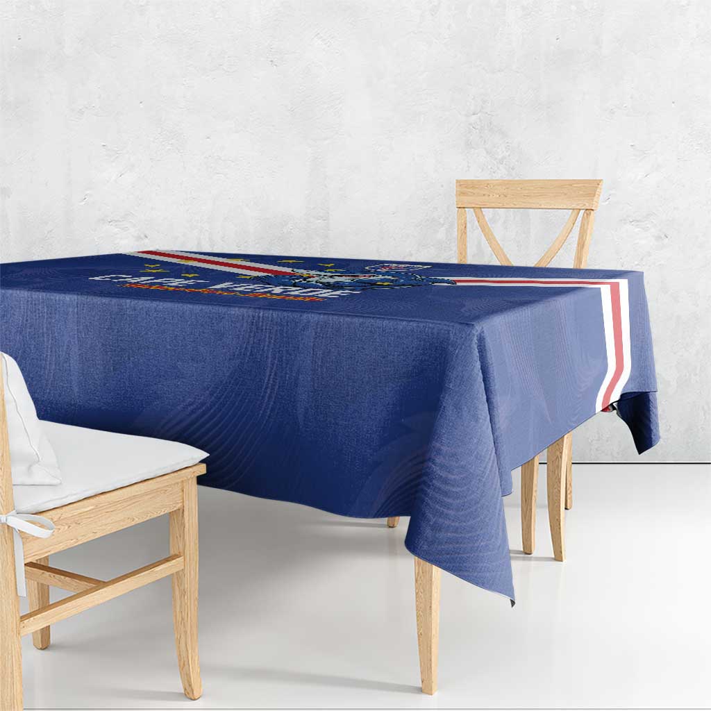 Cape Verde Football Tablecloth Tubaroes Azuis Make History - Wonder Print Shop