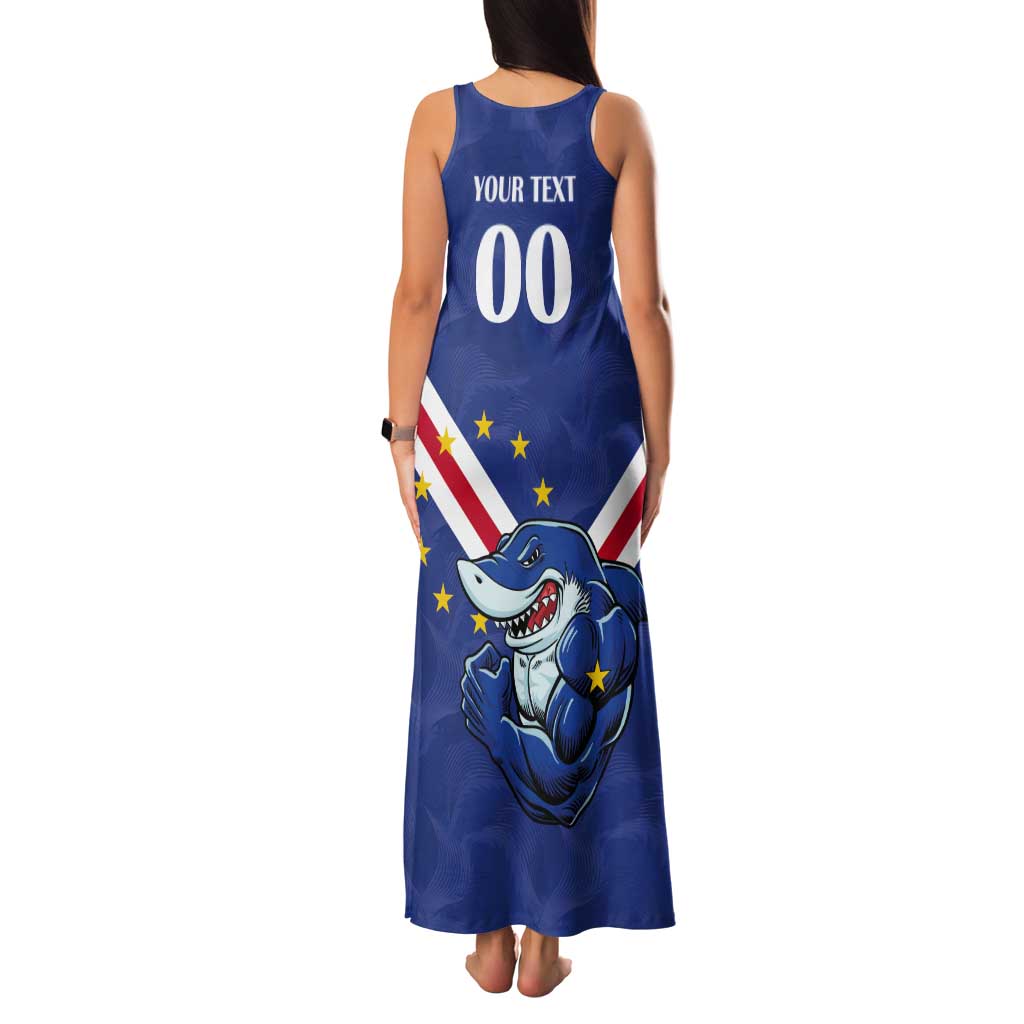 Custom Cape Verde Football Tank Maxi Dress Tubaroes Azuis Make History - Wonder Print Shop
