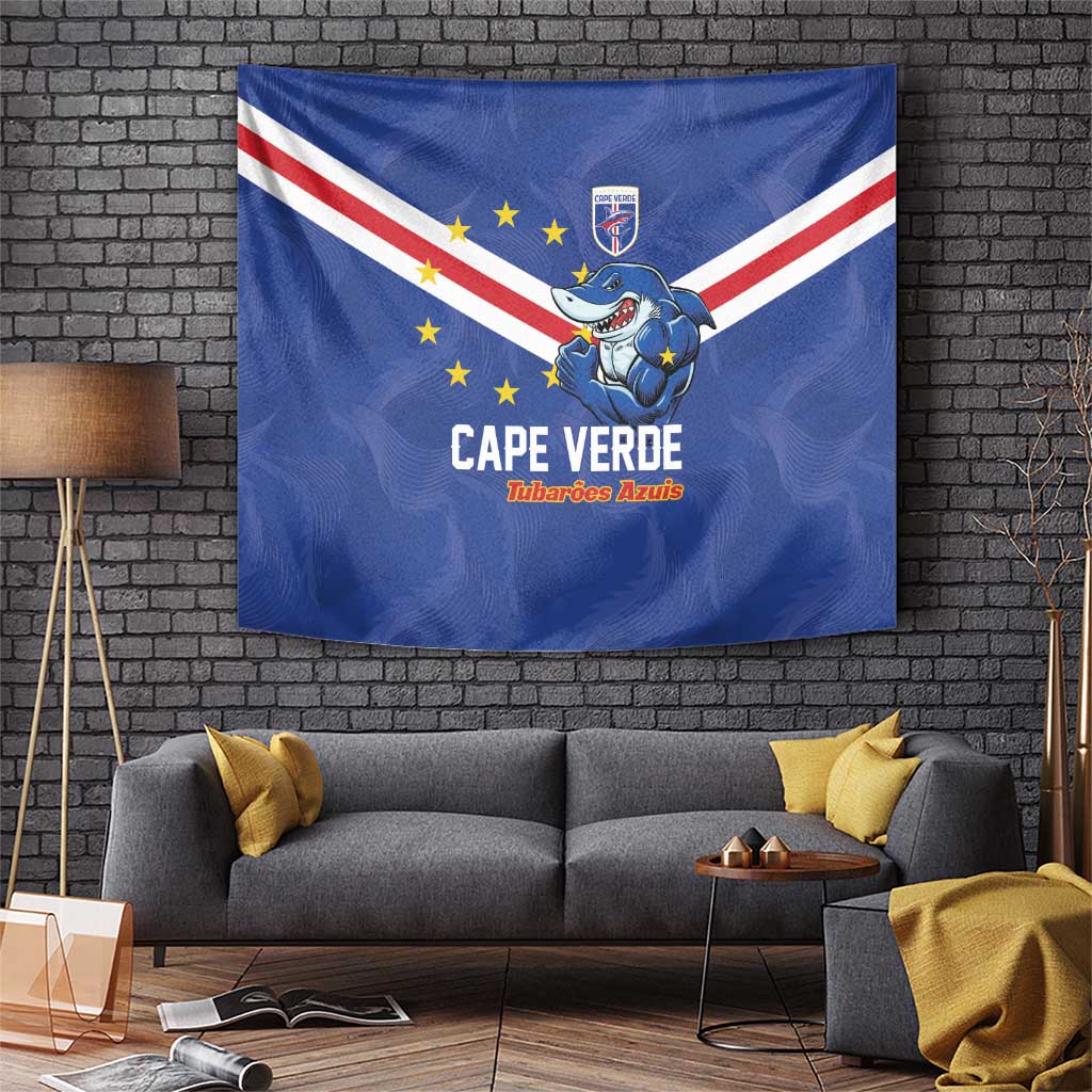 Cape Verde Football Tapestry Tubaroes Azuis Make History - Wonder Print Shop