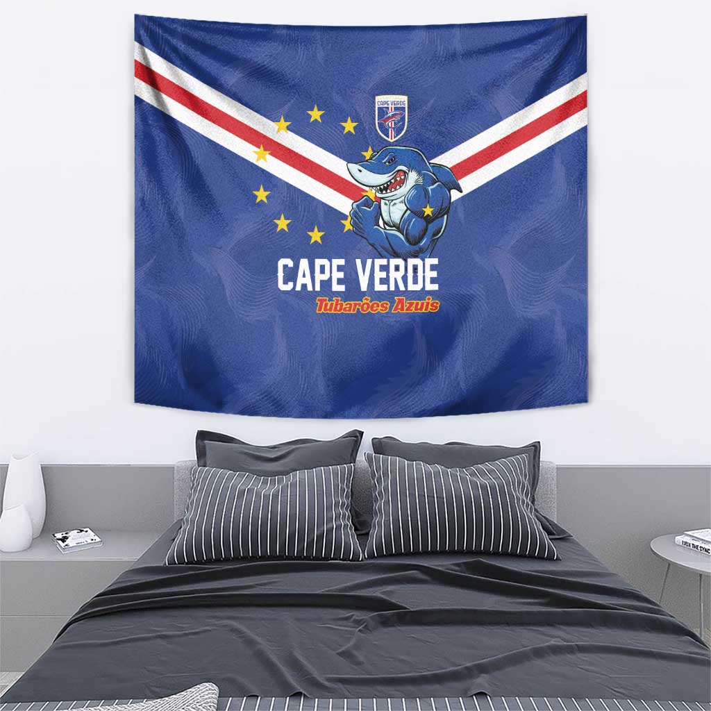 Cape Verde Football Tapestry Tubaroes Azuis Make History - Wonder Print Shop