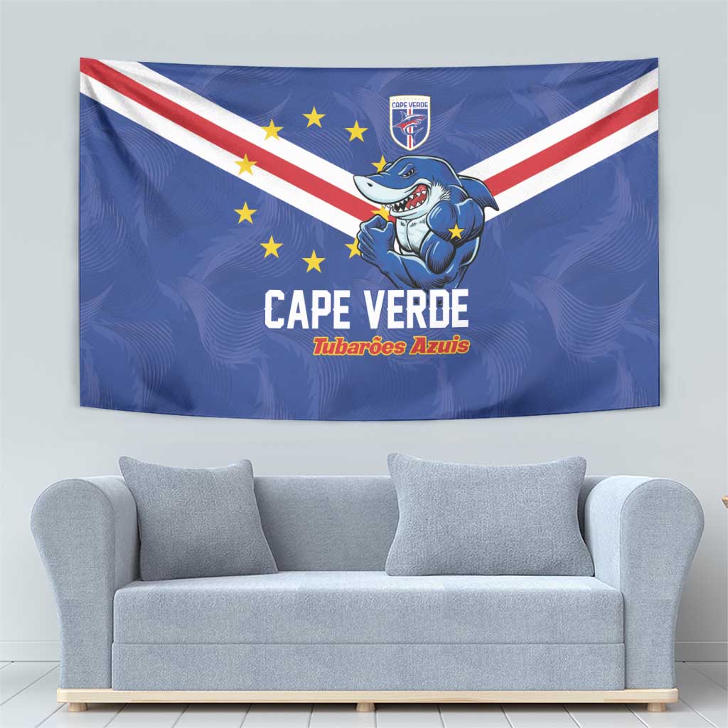 Cape Verde Football Tapestry Tubaroes Azuis Make History - Wonder Print Shop