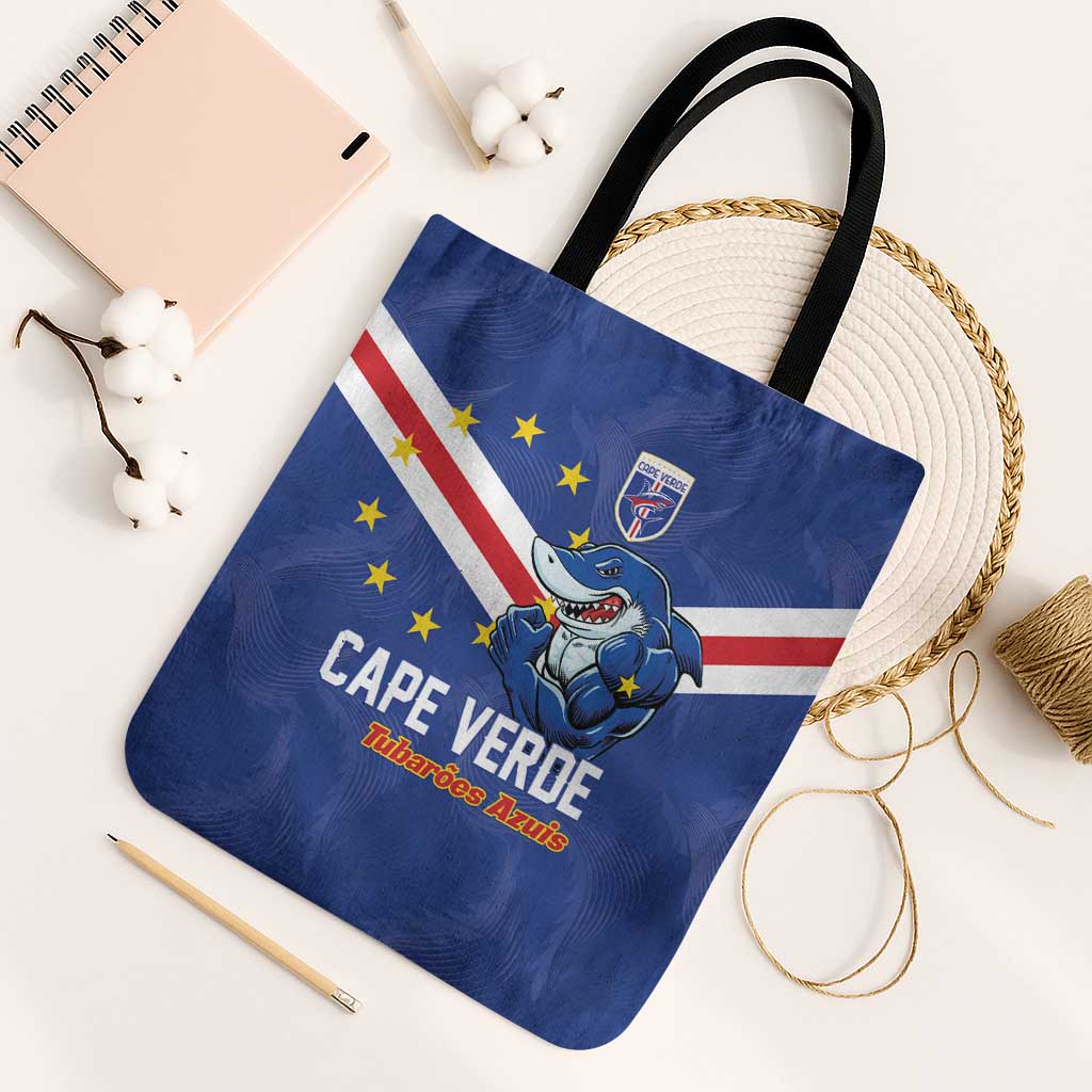 Cape Verde Football Tote Bag Tubaroes Azuis Make History - Wonder Print Shop