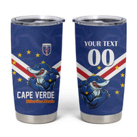 Custom Cape Verde Football Tumbler Cup Tubaroes Azuis Make History - Wonder Print Shop