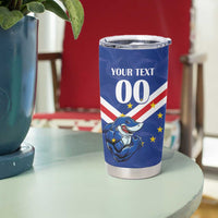 Custom Cape Verde Football Tumbler Cup Tubaroes Azuis Make History - Wonder Print Shop