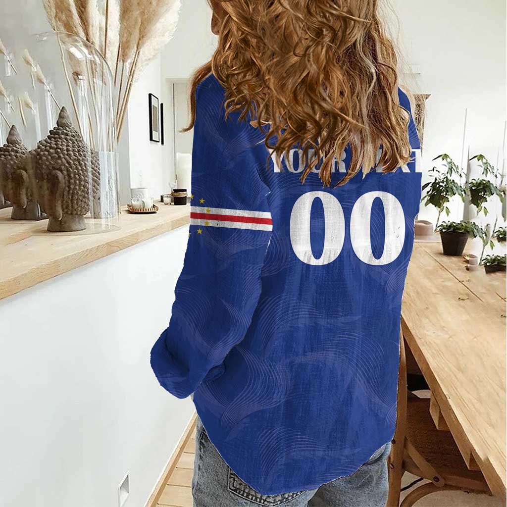 Custom Cape Verde Football Women Casual Shirt Tubaroes Azuis Make History - Wonder Print Shop