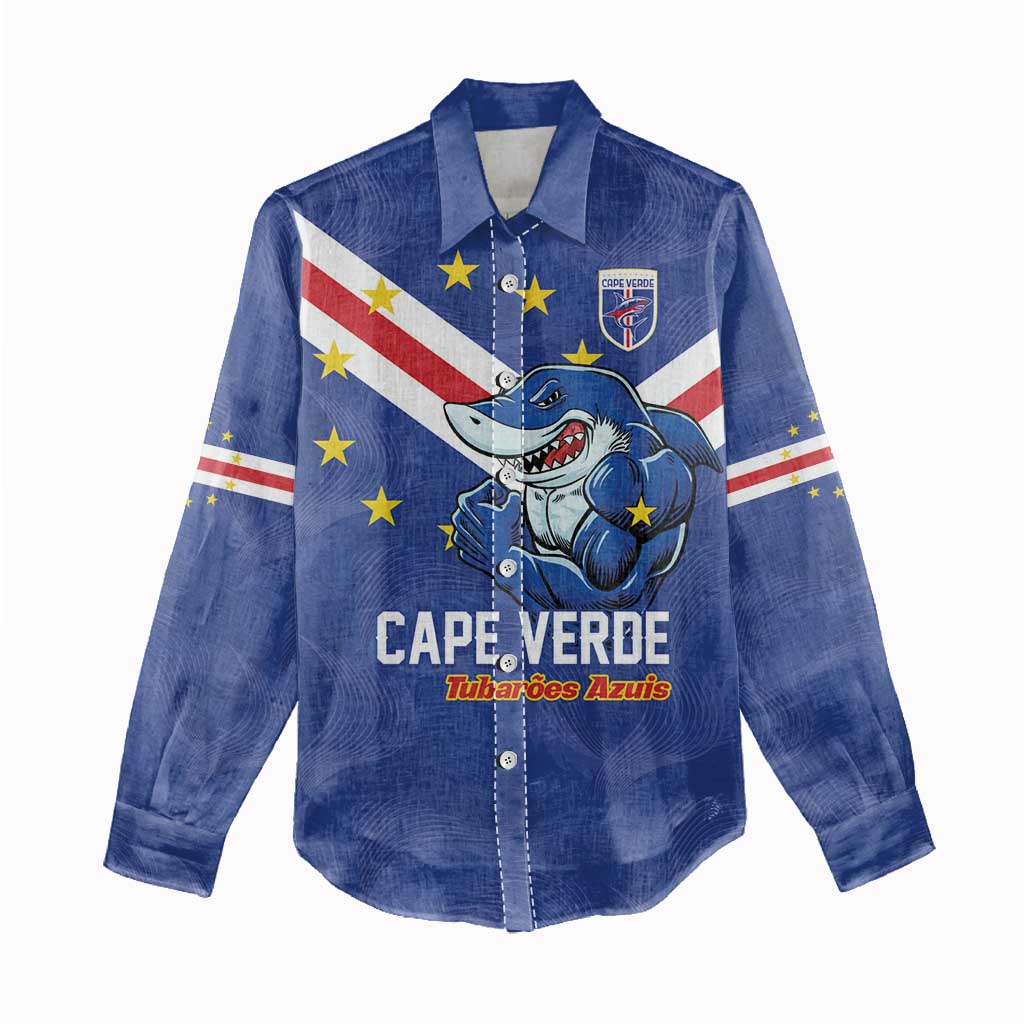 Custom Cape Verde Football Women Casual Shirt Tubaroes Azuis Make History - Wonder Print Shop