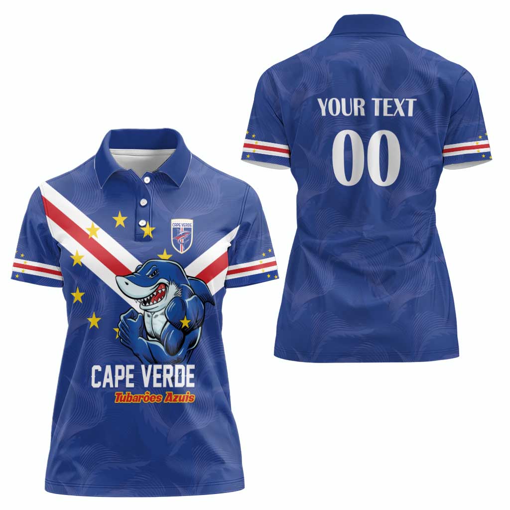 Custom Cape Verde Football Women Polo Shirt Tubaroes Azuis Make History - Wonder Print Shop