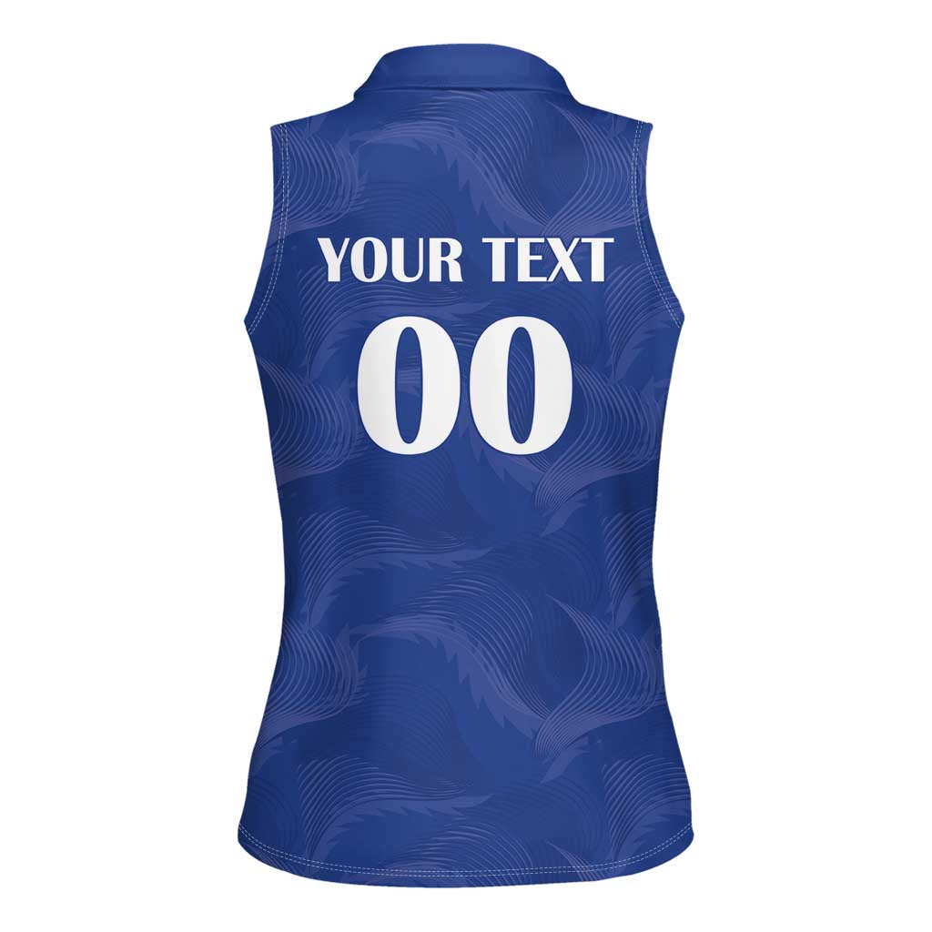 Custom Cape Verde Football Women Sleeveless Polo Shirt Tubaroes Azuis Make History - Wonder Print Shop