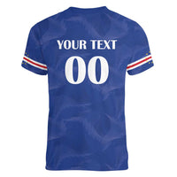 Custom Cape Verde Football Women V-Neck T-Shirt Tubaroes Azuis Make History - Wonder Print Shop