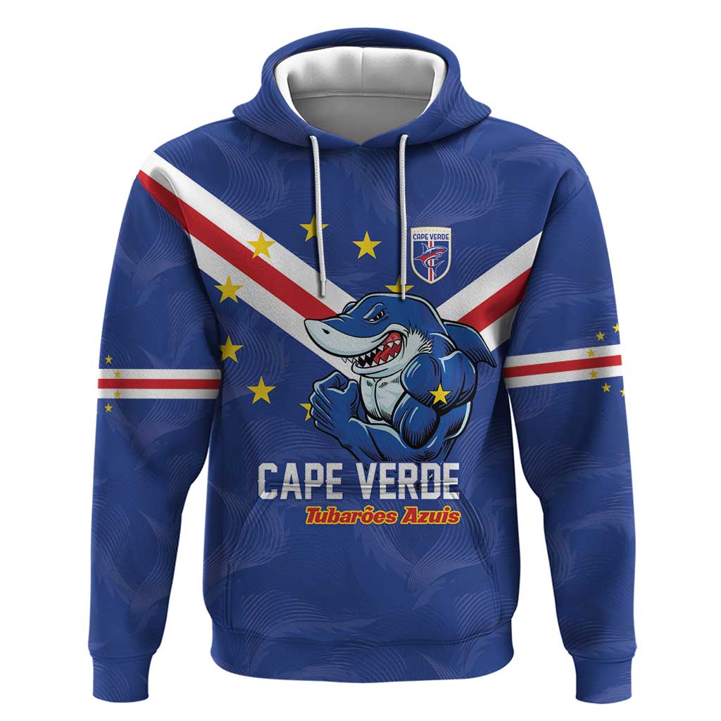 Custom Cape Verde Football Zip Hoodie Tubaroes Azuis Make History - Wonder Print Shop