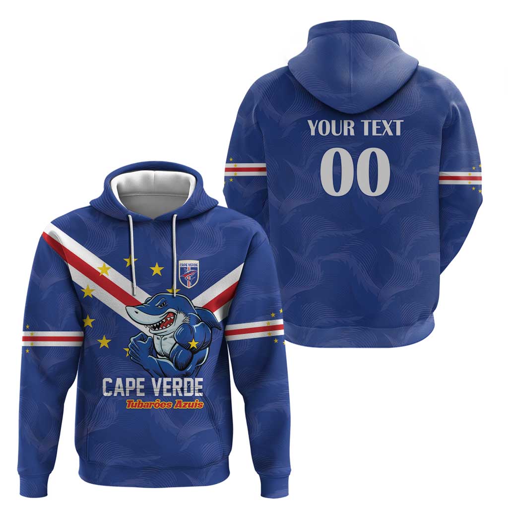 Custom Cape Verde Football Zip Hoodie Tubaroes Azuis Make History - Wonder Print Shop