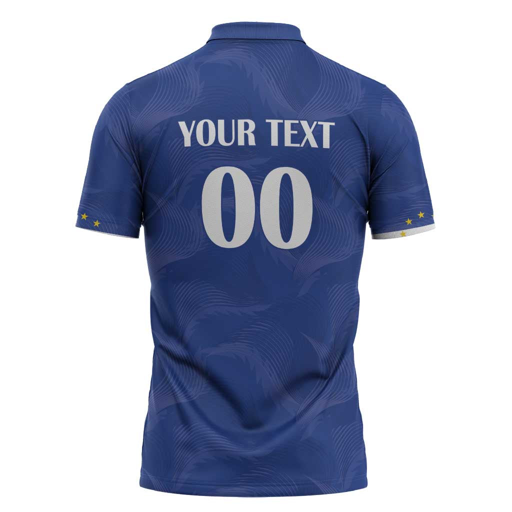 Custom Cape Verde Football Zipper Polo Shirt Tubaroes Azuis Make History - Wonder Print Shop