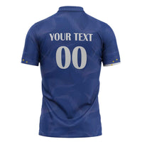 Custom Cape Verde Football Zipper Polo Shirt Tubaroes Azuis Make History - Wonder Print Shop