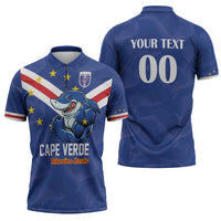 Custom Cape Verde Football Zipper Polo Shirt Tubaroes Azuis Make History - Wonder Print Shop