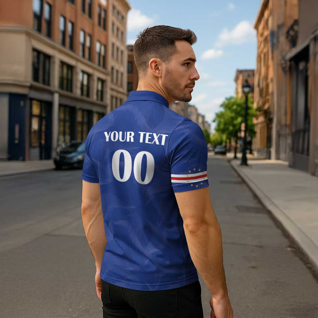 Custom Cape Verde Football Zipper Polo Shirt Tubaroes Azuis Make History - Wonder Print Shop