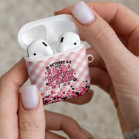 In October We Wear Pink AirPods Case Pink Pretty Bow Pastel Gingham - Wonder Print Shop
