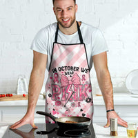 In October We Wear Pink Apron Pink Pretty Bow Pastel Gingham - Wonder Print Shop