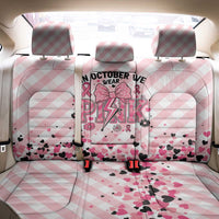 In October We Wear Pink Back Car Seat Cover Pink Pretty Bow Pastel Gingham - Wonder Print Shop