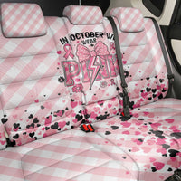 In October We Wear Pink Back Car Seat Cover Pink Pretty Bow Pastel Gingham - Wonder Print Shop