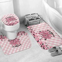 In October We Wear Pink Bathroom Set Pink Pretty Bow Pastel Gingham - Wonder Print Shop