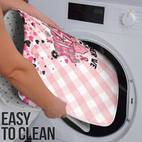 In October We Wear Pink Bathroom Set Pink Pretty Bow Pastel Gingham - Wonder Print Shop