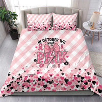 In October We Wear Pink Bedding Set Pink Pretty Bow Pastel Gingham - Wonder Print Shop