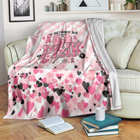 In October We Wear Pink Blanket Pink Pretty Bow Pastel Gingham - Wonder Print Shop