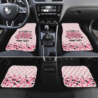 Personalized In October We Wear Pink Car Mats Pink Pretty Bow Pastel Gingham - Wonder Print Shop