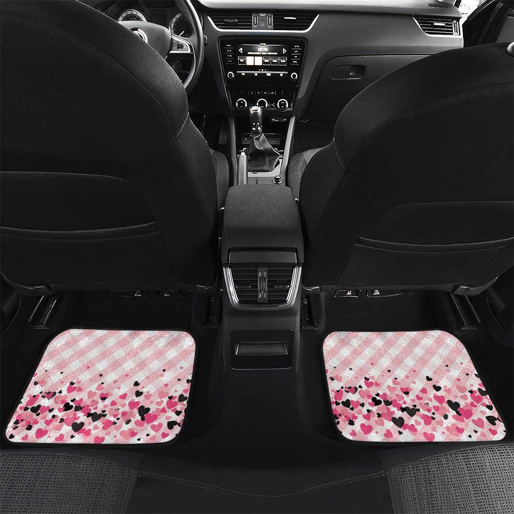 Personalized In October We Wear Pink Car Mats Pink Pretty Bow Pastel Gingham - Wonder Print Shop