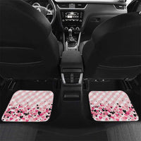 Personalized In October We Wear Pink Car Mats Pink Pretty Bow Pastel Gingham - Wonder Print Shop