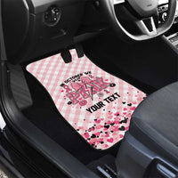 Personalized In October We Wear Pink Car Mats Pink Pretty Bow Pastel Gingham - Wonder Print Shop