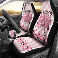 In October We Wear Pink Car Seat Cover Pink Pretty Bow Pastel Gingham - Wonder Print Shop