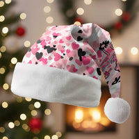 In October We Wear Pink Christmas Santa Hat Pink Pretty Bow Pastel Gingham - Wonder Print Shop