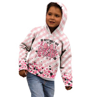 Personalized In October We Wear Pink Kid Hoodie Pink Pretty Bow Pastel Gingham - Wonder Print Shop