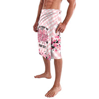 Personalized In October We Wear Pink Lavalava Pink Pretty Bow Pastel Gingham - Wonder Print Shop