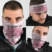 In October We Wear Pink Neck Gaiter Pink Pretty Bow Pastel Gingham - Wonder Print Shop