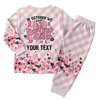 In October We Wear Pink Christmas Pajama Set Pink Pretty Bow Pastel Gingham - Wonder Print Shop