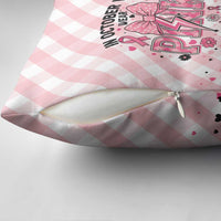 In October We Wear Pink Pillow Cover Pink Pretty Bow Pastel Gingham - Wonder Print Shop