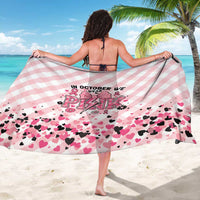 In October We Wear Pink Sarong Pink Pretty Bow Pastel Gingham - Wonder Print Shop