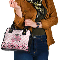 In October We Wear Pink Shoulder Handbag Pink Pretty Bow Pastel Gingham - Wonder Print Shop