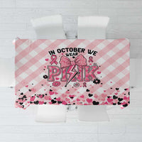 In October We Wear Pink Tablecloth Pink Pretty Bow Pastel Gingham - Wonder Print Shop