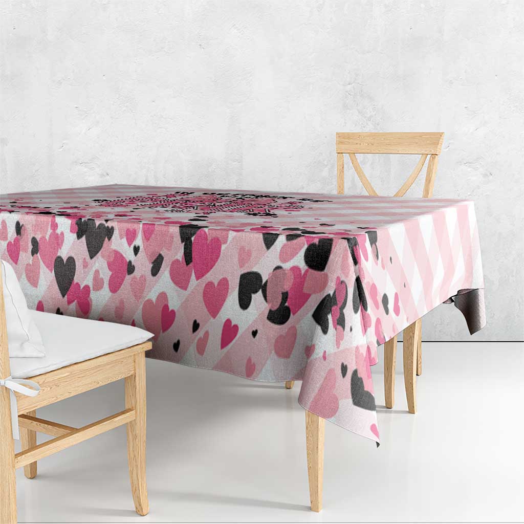 In October We Wear Pink Tablecloth Pink Pretty Bow Pastel Gingham - Wonder Print Shop