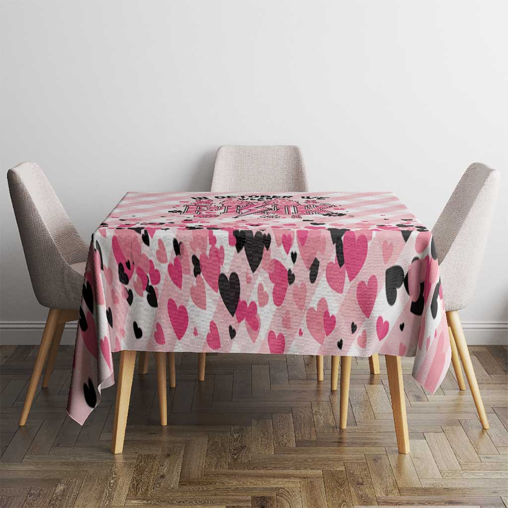 In October We Wear Pink Tablecloth Pink Pretty Bow Pastel Gingham - Wonder Print Shop