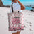 In October We Wear Pink Tote Bag Pink Pretty Bow Pastel Gingham - Wonder Print Shop